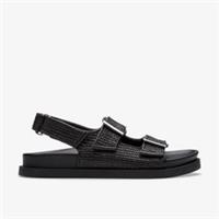Clarks Womens Jessamine Sol Black Flat Sandals Textile Casual