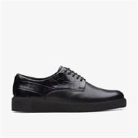 Clarks Womens Glickly Derby 2 Black Combination Lace Up,Derby Shoes Leather