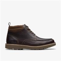 Clarks Mens Eastridge Peak Dark Brown Ankle Boots Leather Casual