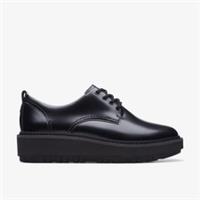 Clarks Womens Orianna W Derby Black Leather Lace Up,Derby Shoes Leather Casual