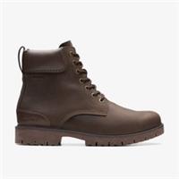 Clarks Mens Rossdale Hi GORE-TEX Dark Brown Leather Ankle Boots Leather Casual