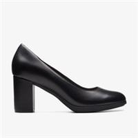 Clarks Womens Bayla Skip Black Leather Heels Leather Smart