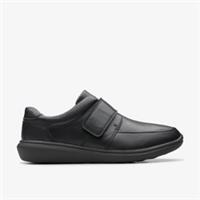 Clarks Mens Watchet Strap Black Leather Slip Ons Leather Sports