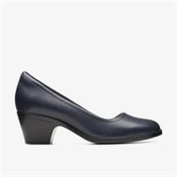 Clarks Womens Emily 2 Ruby Navy Leather Heels Leather Smart
