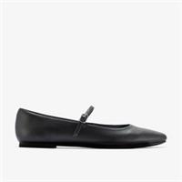 Clarks Womens Emelina Gem Black Smooth Mary Jane Synthetic Smart