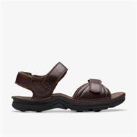 Clarks Mens ATL Part Brown Tumb Two Part Sandals Leather Casual