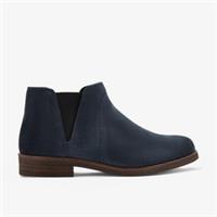 Clarks Womens Demi 2 Beat Navy Suede Ankle Boots Suede Casual