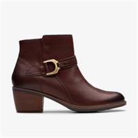 Clarks Womens Neva Buckle British Tan Heels,Ankle Boots Leather Casual