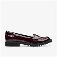 Clarks Womens Griffin Milly Burgundy Loafers Synthetic Casual