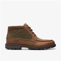 Clarks Mens Maplewalk Moc GP Brown Combination Ankle Boots Leather Casual