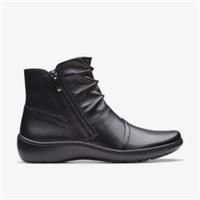 Clarks Womens Cora Pace Black Leather Ankle Boots Leather Casual