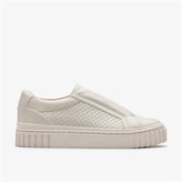 Clarks Womens Mayhill Bay Off White Leather Trainers Leather Casual