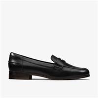 Clarks Womens Hamble Loafer Black Leather Slip Ons,Loafers Leather Casual