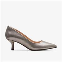 Clarks Womens Violet 55 Rae Metallic Heels,Court Shoes Leather Smart