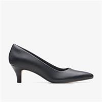 Clarks Womens Linvale Jerica Black Leather Heels,Court Shoes Leather Smart