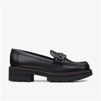 Clarks Womens Orianna Edge Black Leather Slip Ons,Loafers Leather Casual