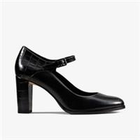 Clarks Womens Kaylin Alba Black Combination Heels,Mary Jane Leather Smart