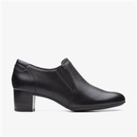 Clarks Womens Linnae Way Black Leather Heels,Trouser Shoes Leather Smart