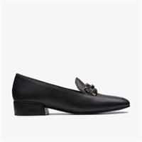Clarks Womens Seren 30 Easy Black Leather Slip Ons,Loafers Leather Smart