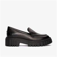 Clarks Womens Page Loafer Black Leather Slip Ons,Loafers Leather Casual