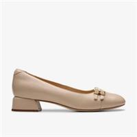Clarks Womens Daiss 30 Court Sand Leather Heels,Slip Ons Leather Smart