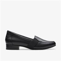 Clarks Womens Juliet Beat Black Leather Slip Ons,Loafers Leather Smart