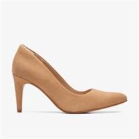 Clarks Womens Laina Rae Camel Suede Heels,Court Shoes Suede Smart