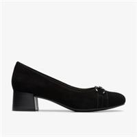 Clarks Womens Iridessa Erin Black Suede Heels,Court Shoes Suede Smart