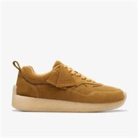 Clarks Unisex,Womens,Mens Lockhill Tan Trainers Suede Casual