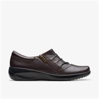 Clarks Womens Kaetlyn Mila Chocolate Leather Slip Ons Leather Casual