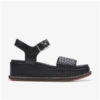 Clarks Womens Kimmei Bay Black Wedges Leather/Synthetic Casual