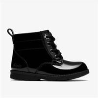 Clarks Girls Dabi Mid Toddler Black Patent Ankle Boots Leather Casual