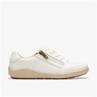 Clarks Womens Bryianne Bayla Off White Leather Trainers Leather Casual