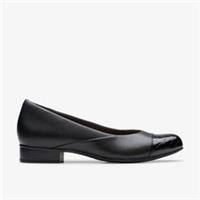 Clarks Womens Juliet Rise Black Leather Slip Ons Leather Smart
