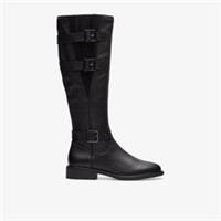 Clarks Womens Cologne Up Black Leather Knee High Boots Leather Casual