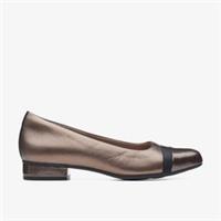 Clarks Womens Juliet Monte Pewter Slip Ons Leather Casual