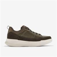 Clarks Mens Burford Lace Khaki Trainers Synthetic Casual