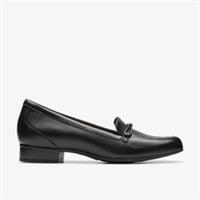 Clarks Womens Juliet Shine Black Leather Slip Ons,Loafers Leather Smart