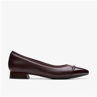 Clarks Womens Natalyn Dusk Merlot Leather Ballet Pumps,Slip Ons Leather Smart