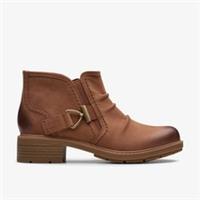 Clarks Womens Hearth Clara Tan Nubuck Heels,Ankle Boots Nubuck Casual