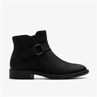 Clarks Womens Adalynn Faye Black Nubuck Ankle Boots Nubuck Casual