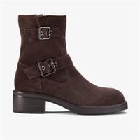 Clarks Womens Chai Charm Dark Brown Suede Mid Calf Boots Suede Casual