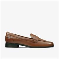 Clarks Womens Hamble Loafer Tan Leather Slip Ons,Loafers Leather Casual