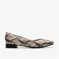 Clarks Womens Natalyn Wish Grey Snake Ballet Pumps,Slip Ons Synthetic Smart