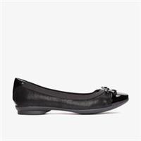 Clarks Womens Candra Glow Black Suede Ballet Pumps,Slip Ons Suede Smart