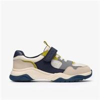 Clarks Boys Feather Hero Kid Off White Synthetic Riptape,Trainers Synthetic