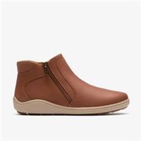 Clarks Womens Bryianne Carly Tan Leather Ankle Boots Leather Casual