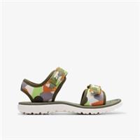 Clarks Boys Surfing Tide Kid Olive Interest Riptape,Flat Sandals Textile Casual