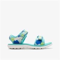 Clarks Kids Unisex,Girls,Boys Surfing Tide Kid Blue Multicolour Riptape,Flat