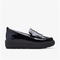 Clarks Womens Orianna W Loafer Black Patent Leather Slip Ons,Loafers Patent